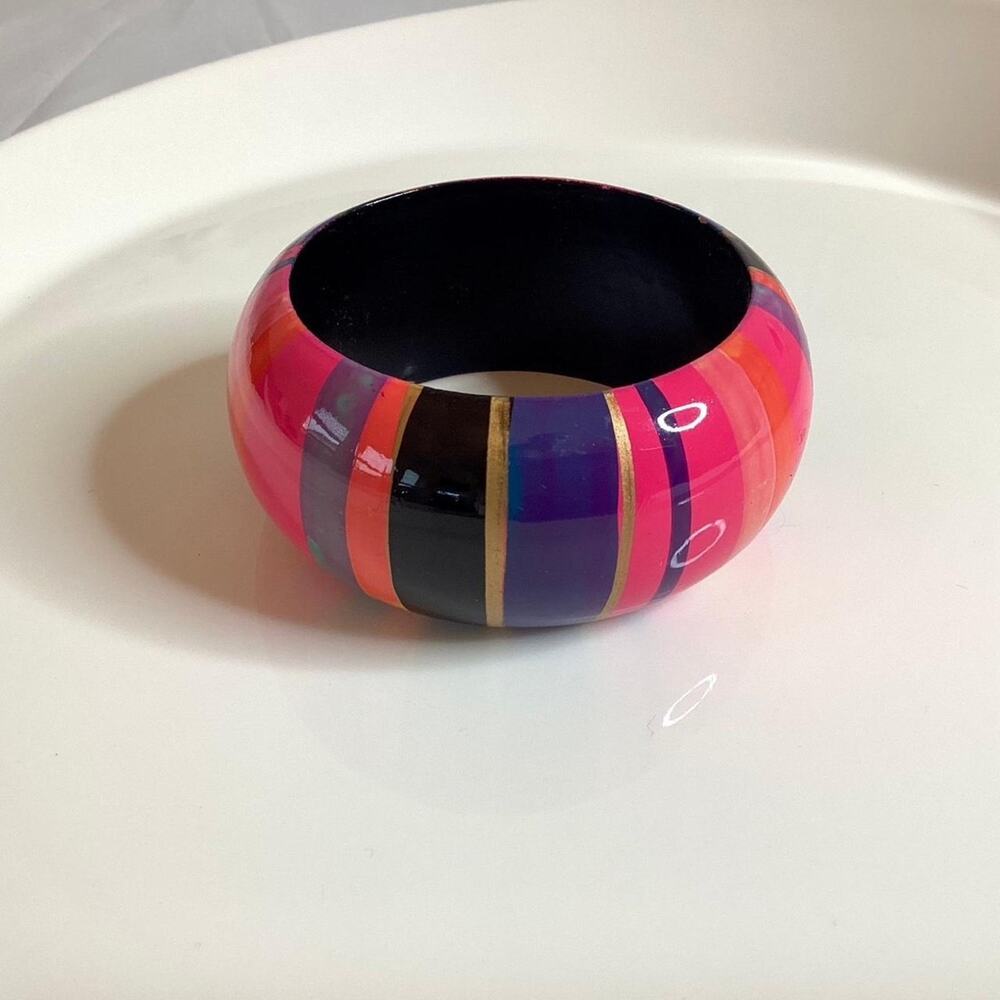 Wide Boho Colorful Bangle Bracelet